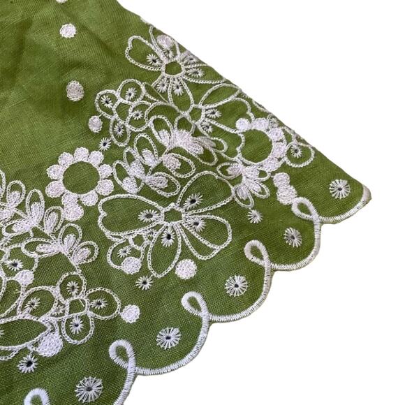 Grace Elements Size 14 Green Linen Grassy Field  Embroidered Spring NWT New Cute - Picture 9 of 11